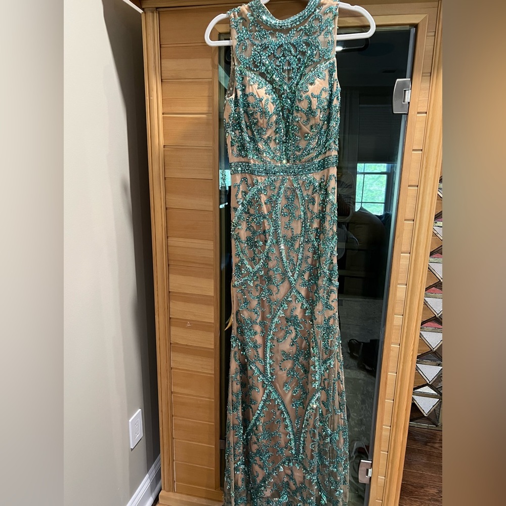 Sherri Hill green beaded gown